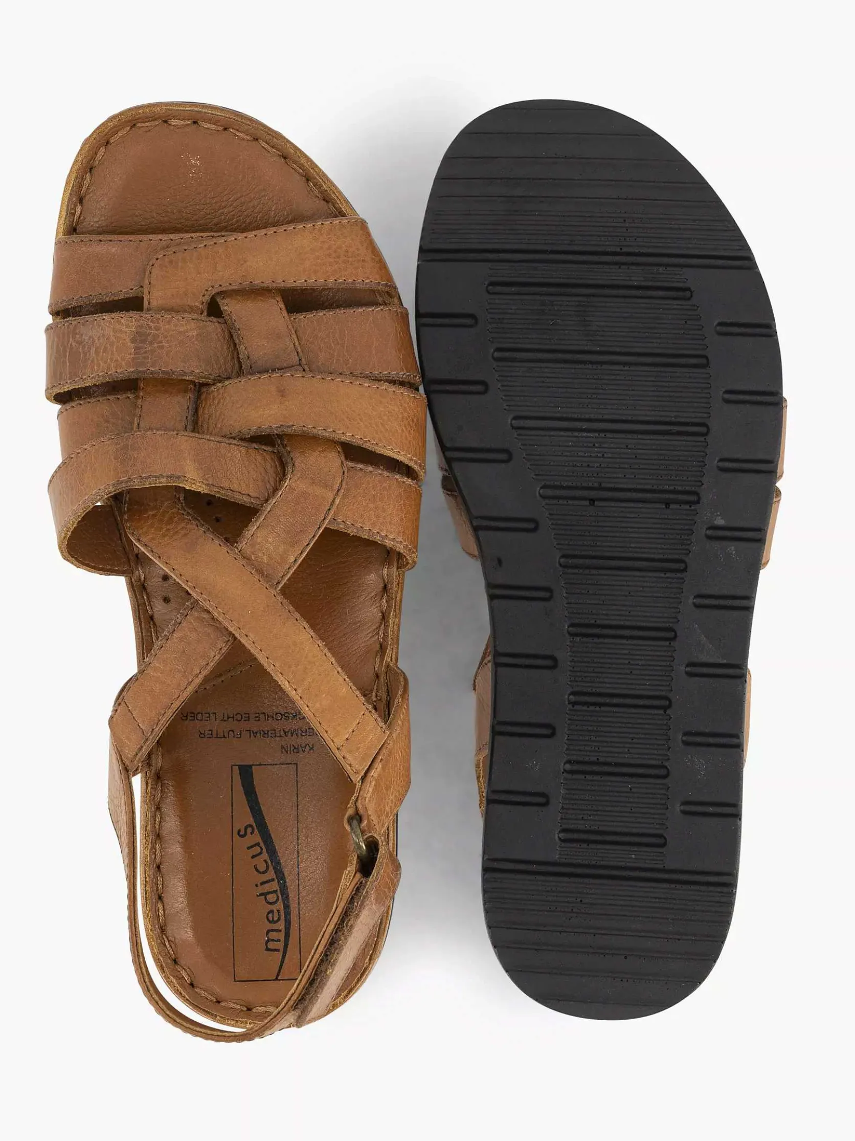 Cognac Sandaal Klittenband