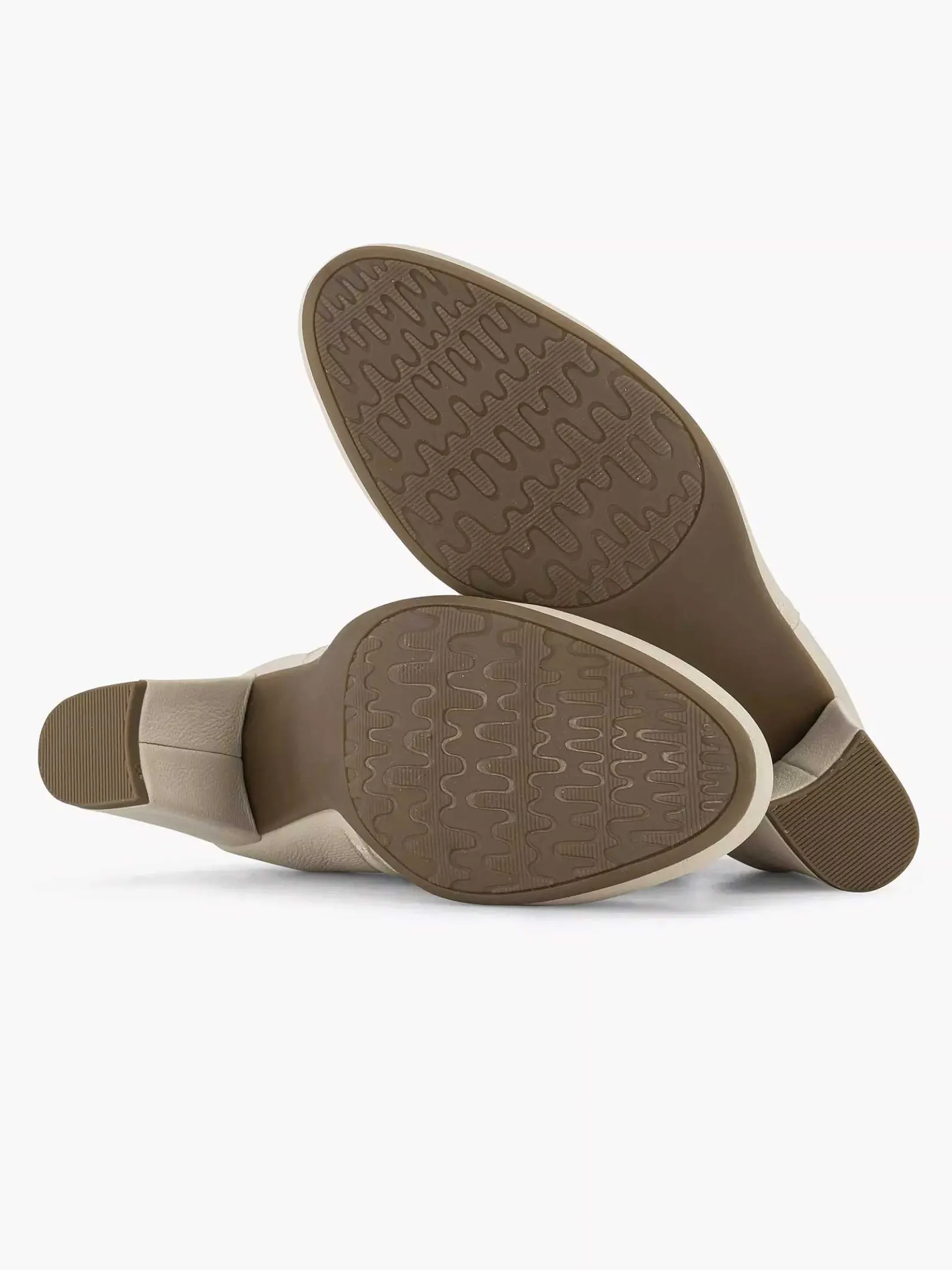 Creme Leren Enkellaars