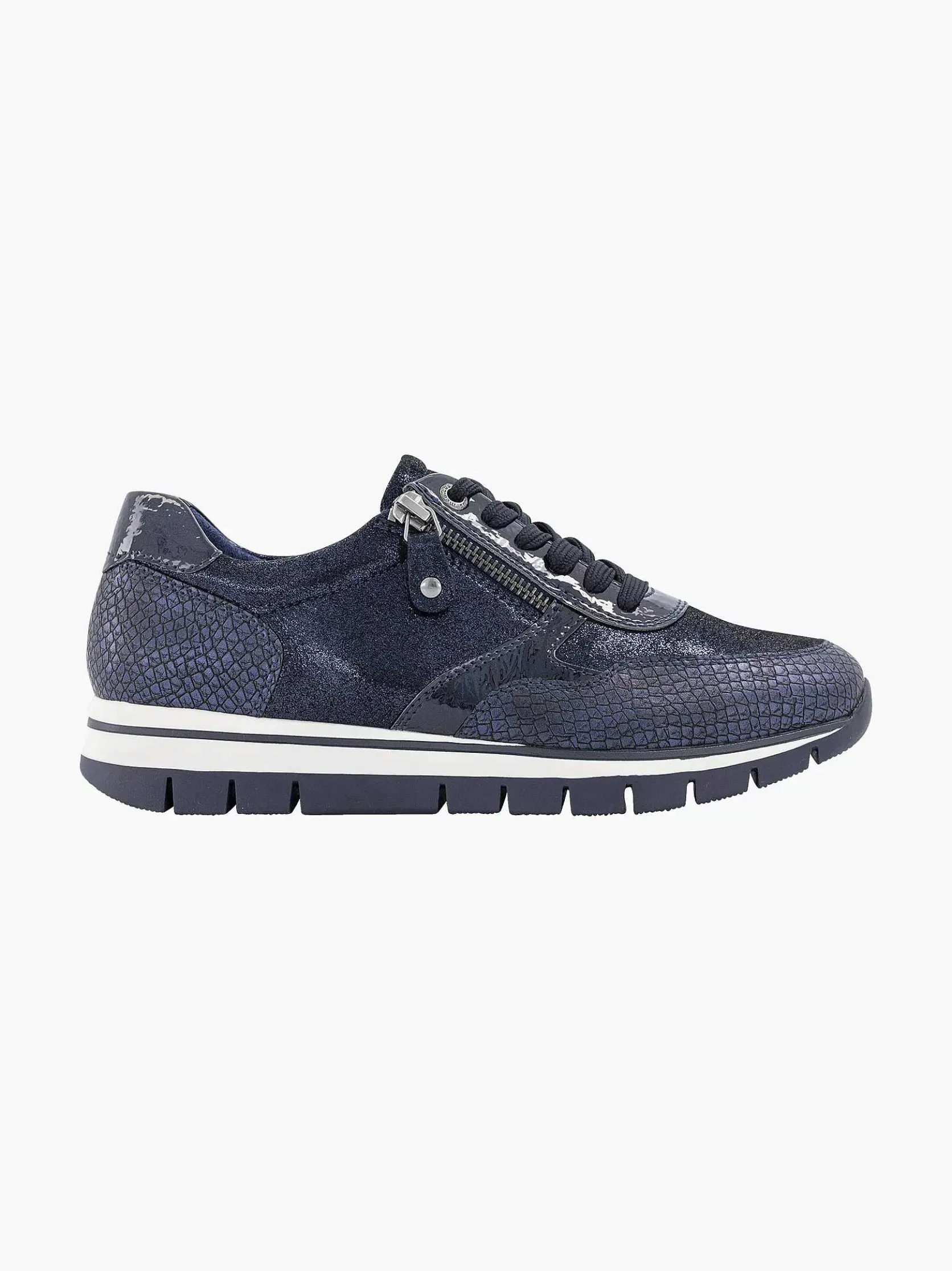 Donkerblauwe Comfort Sneaker Croco