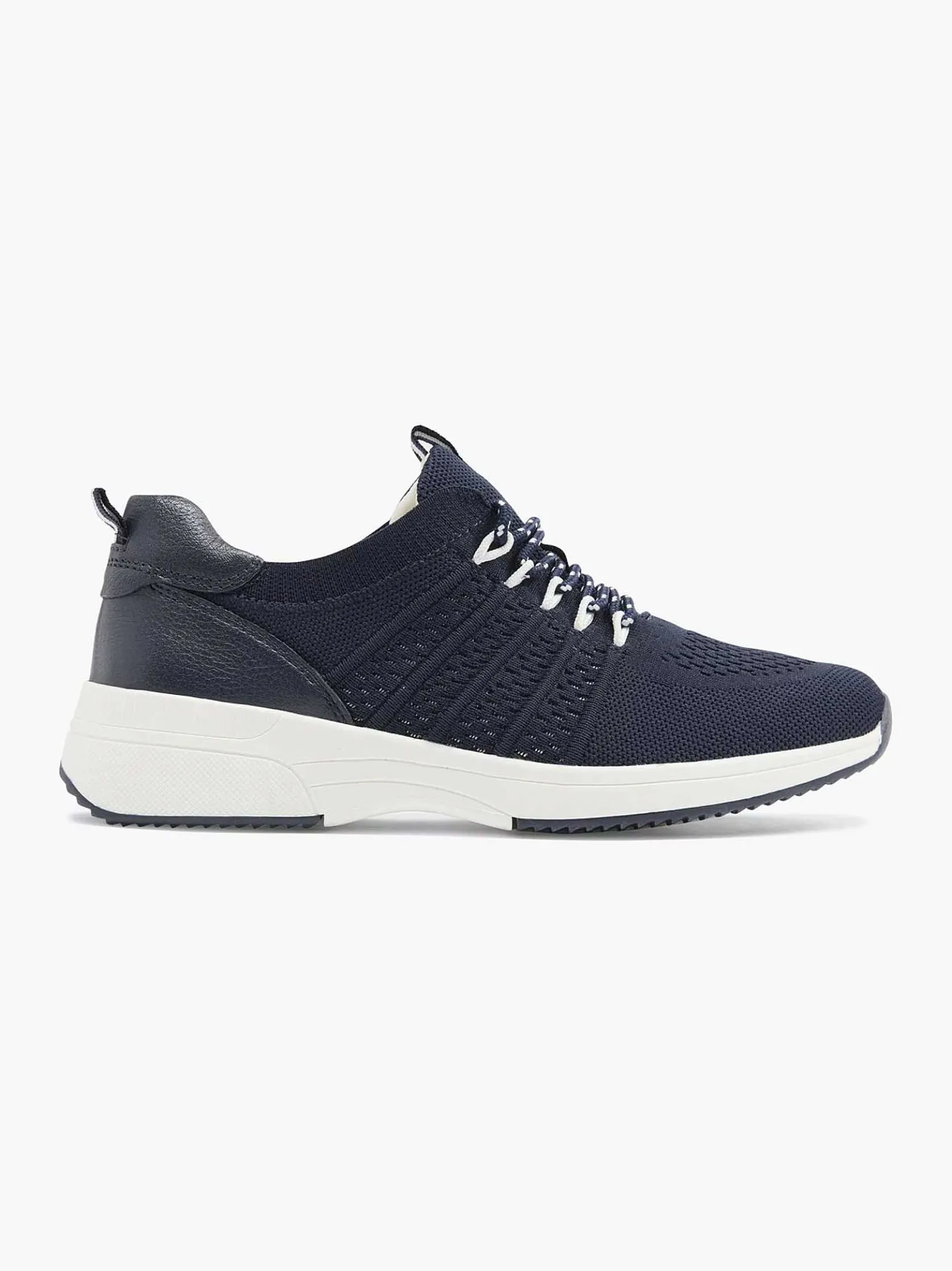 Donkerblauwe Leren Comfort Sneaker