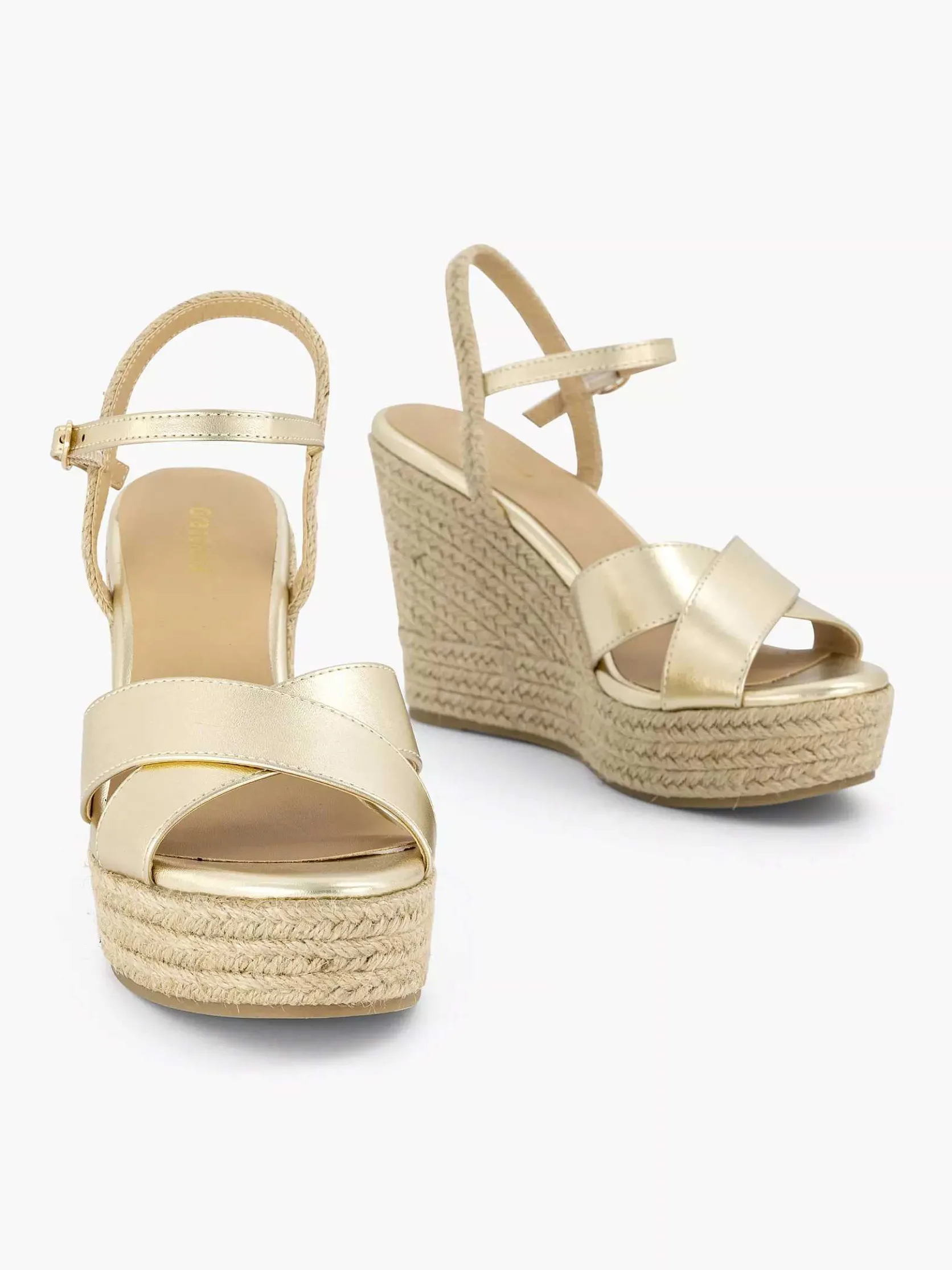 Gouden Espadrille Sleehak
