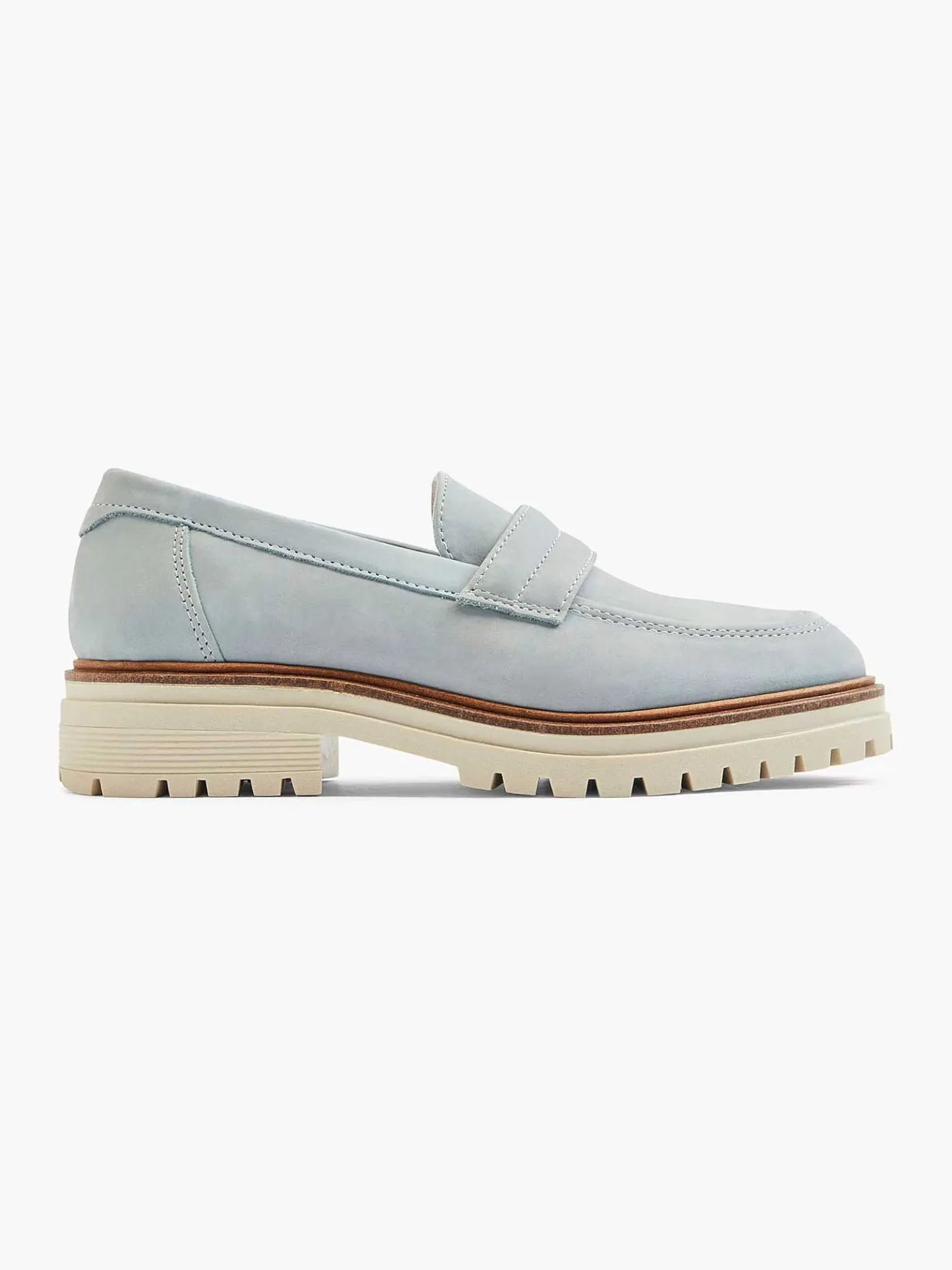 Lichtblauwe Chunky Nubuck Loafer