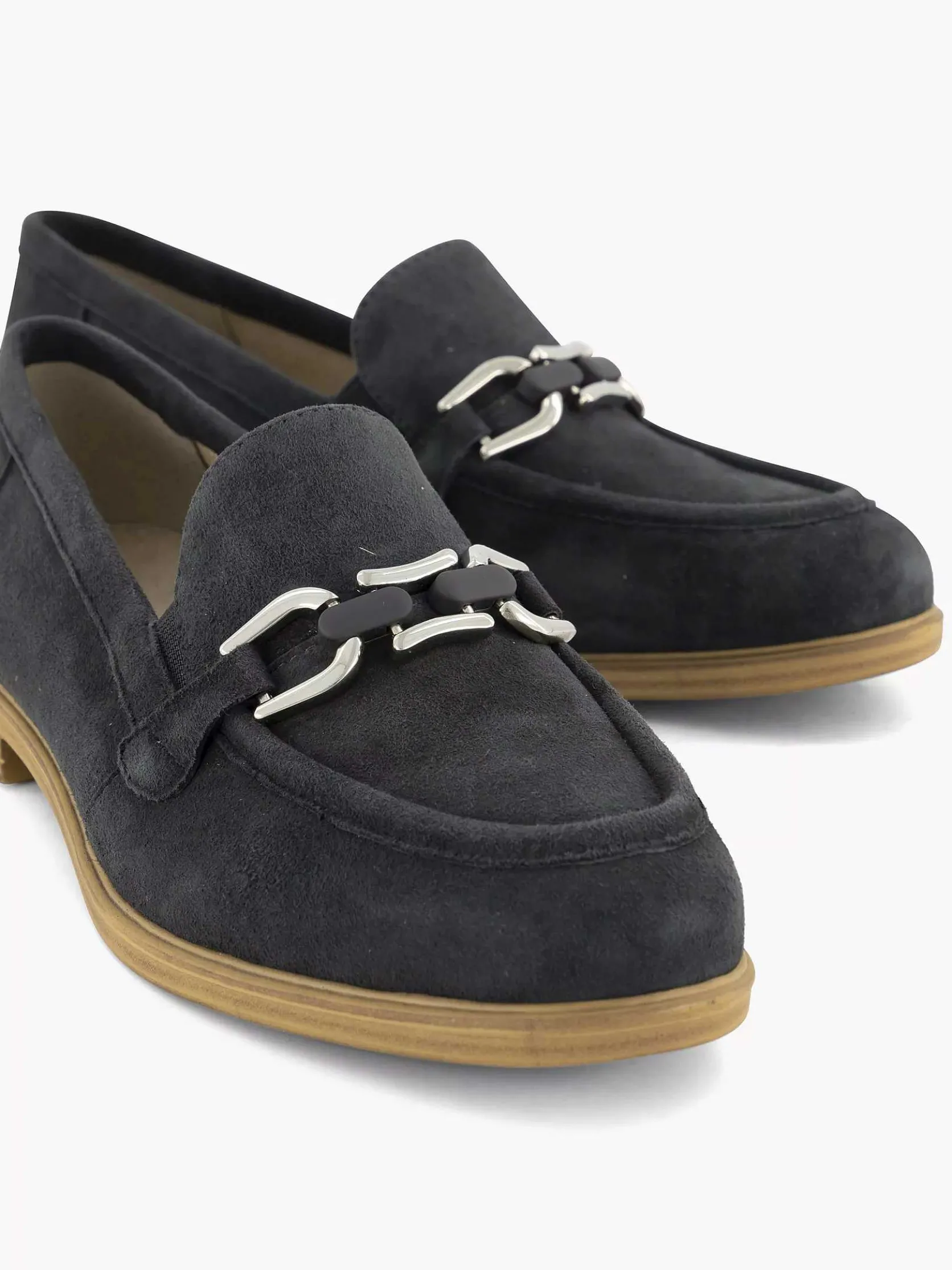 Marineblauwe Leren Instapper