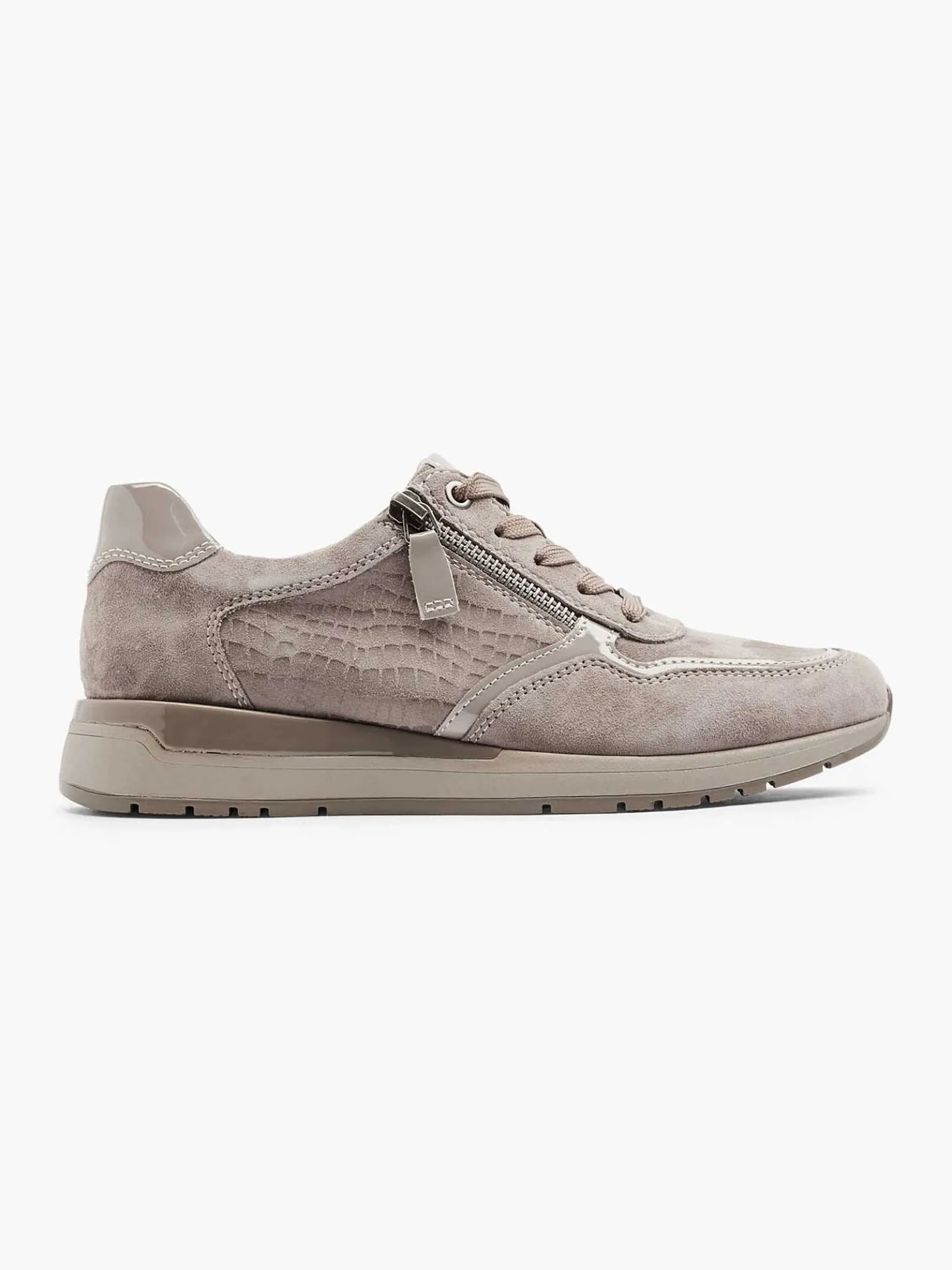 Taupe Leren Comfort Sneaker