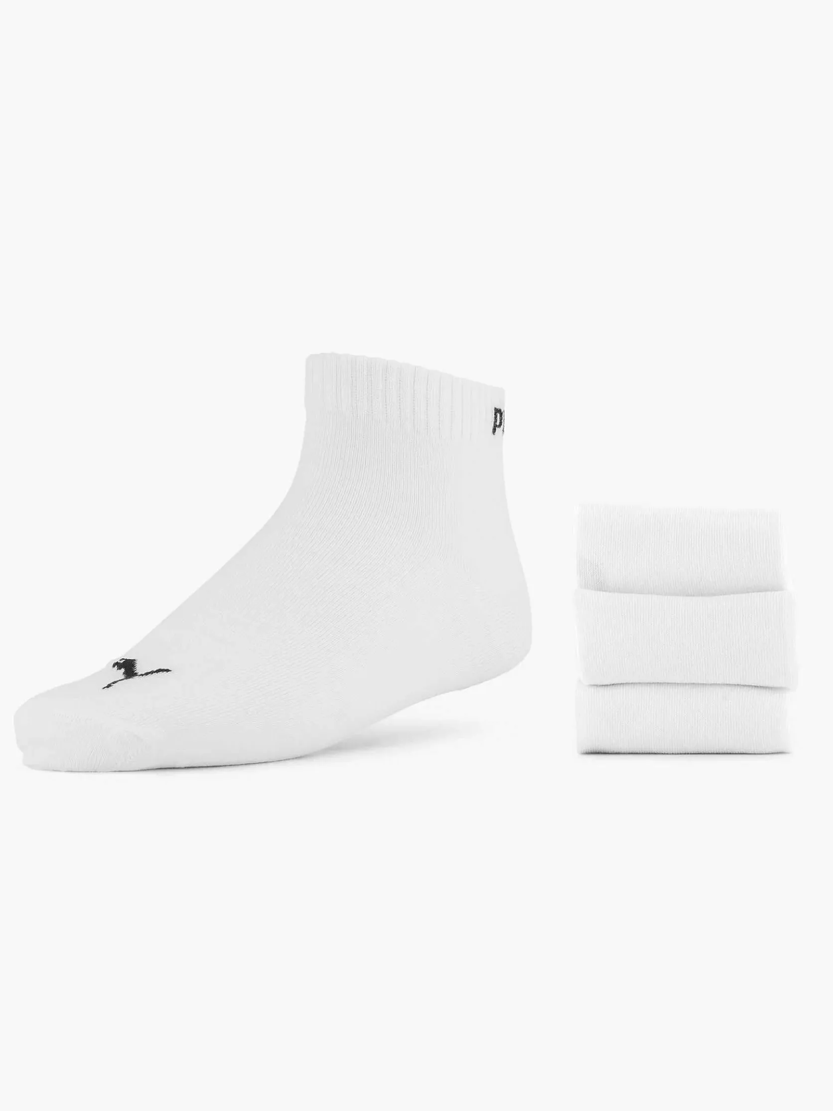 Witte Puma Quarter Plain 3 Pak 43-46