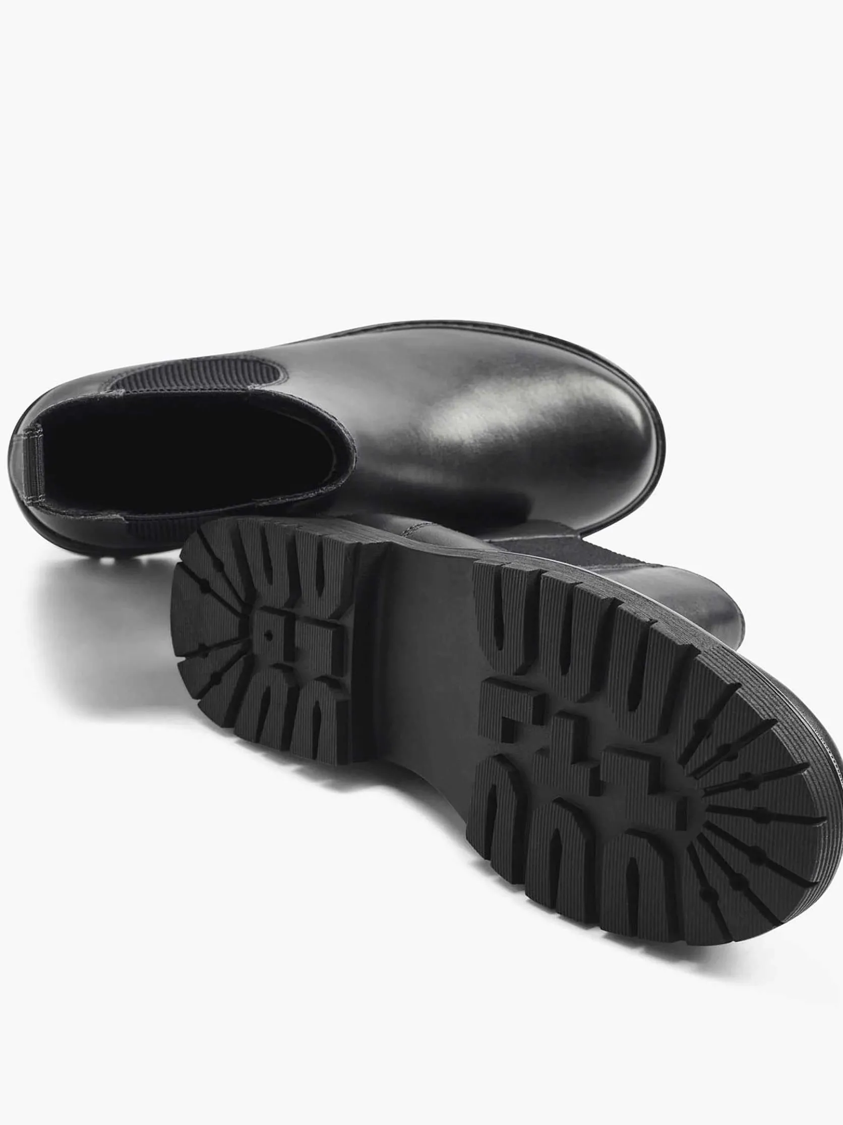 Zwarte Leren Chelsea Boot