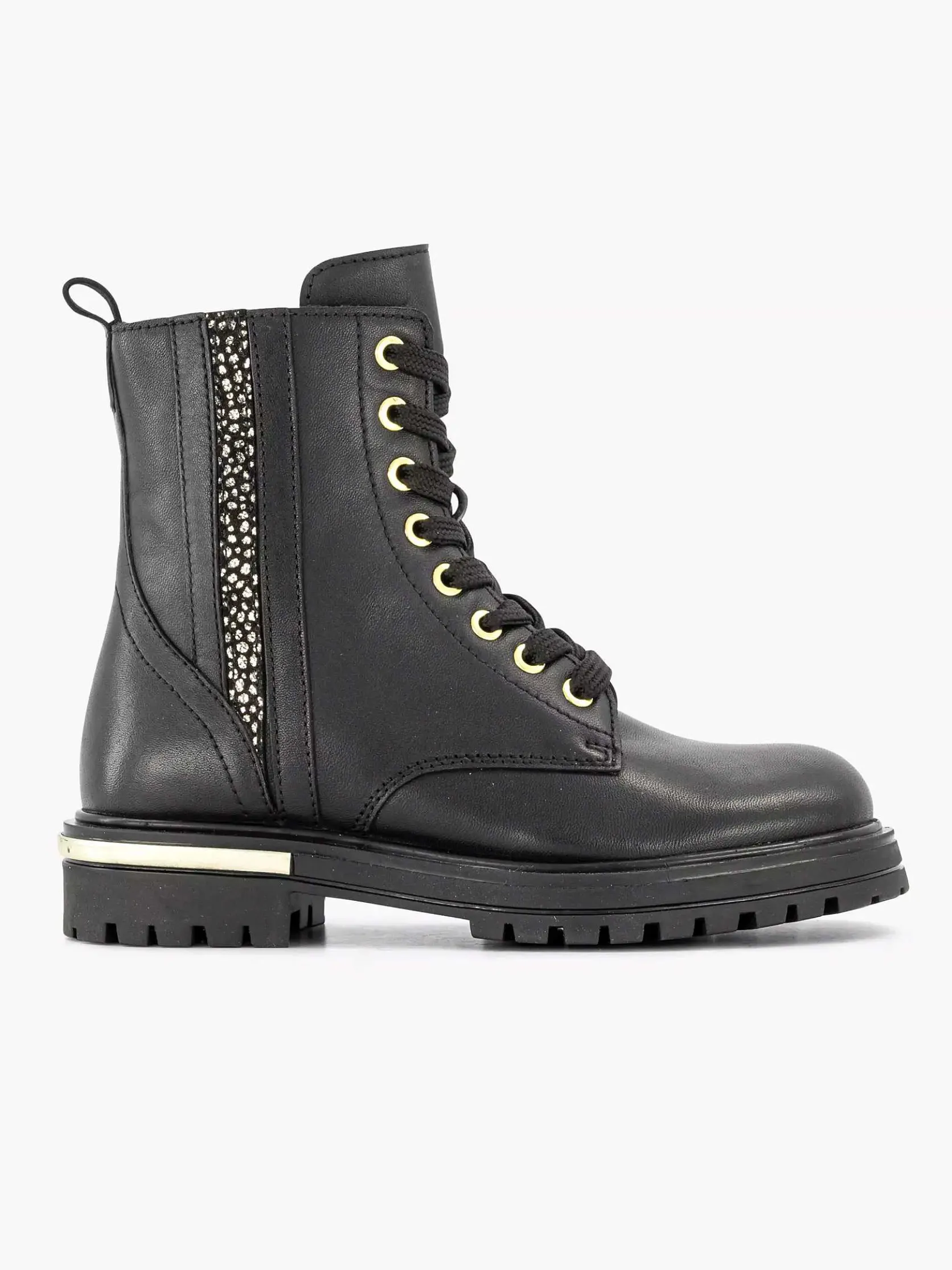 Zwarte Leren Veterboot