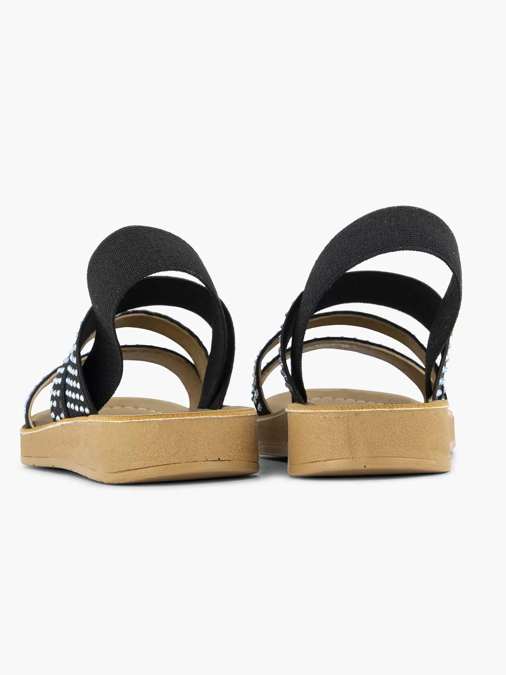 Zwarte Sandaal Steentjes